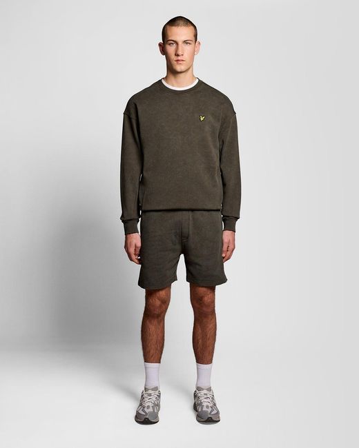 Lyle & Scott Green Heavy Wash Cotton Sweatshirt for men