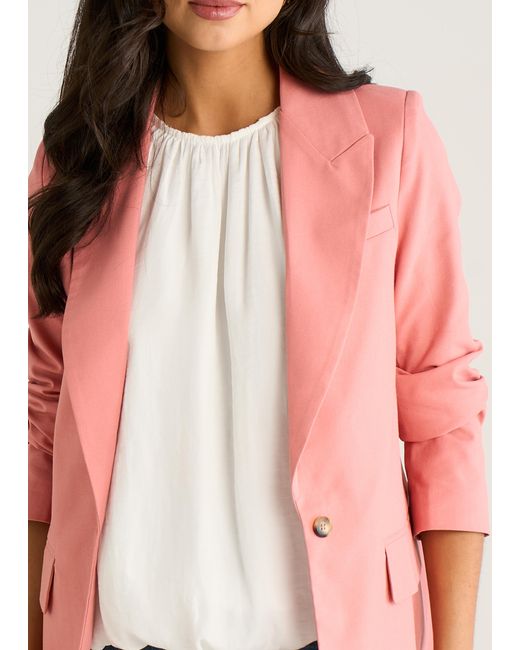 Gini London Pink Edge To Linen Jacket