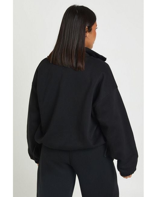 Boohoo Black Plus Toggle Hem Funnel Neck Jacket