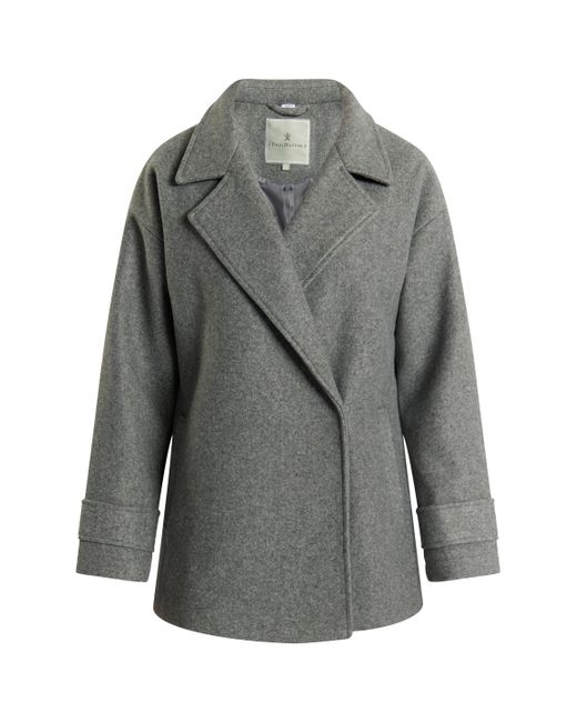Dreimaster Overgangsjack In Wollen Look Dames Grijs Melange in het Gray
