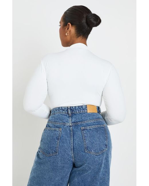 Boohoo White Plus Second Skin Long Sleeve Top