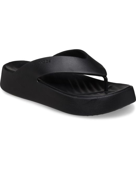 CROCSTM Black Getaway Platform Patent Flip Flip