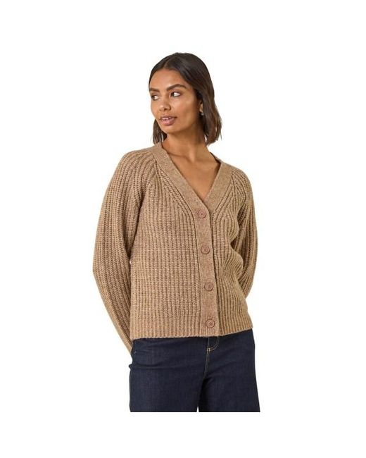 Roman Natural Metallic Button Knit Cardigan