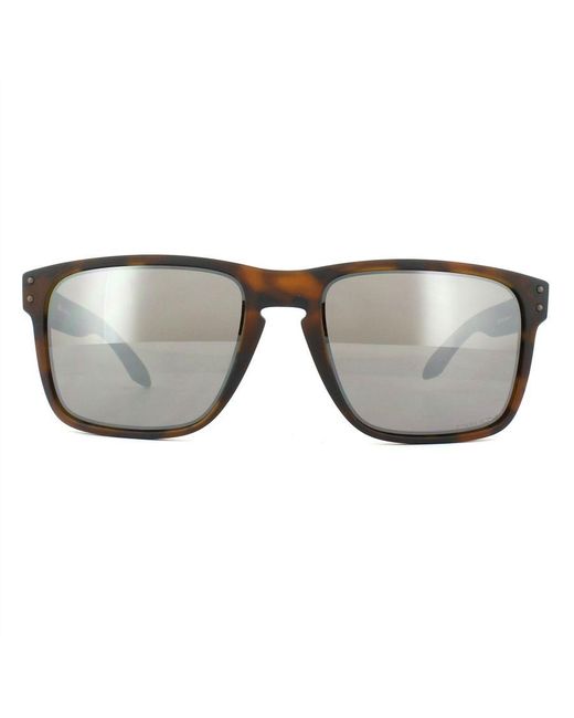 Oakley Gray Square Matt Tortoise Prizm Sunglasses for men