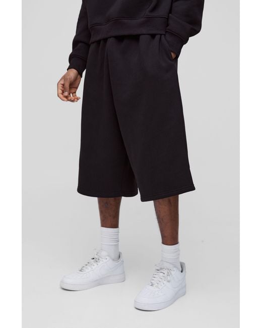 BoohooMAN Black Tall Basic Longline Jersey Shorts for men