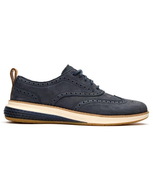 Cole Haan Blue Original Grand Energy Weave Wingtip Shoes for men