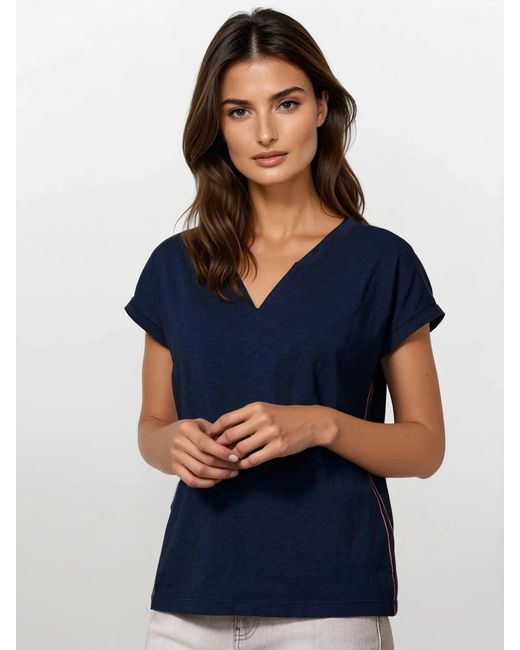 White Stuff Blue Short Sleeve Relaxed Tee