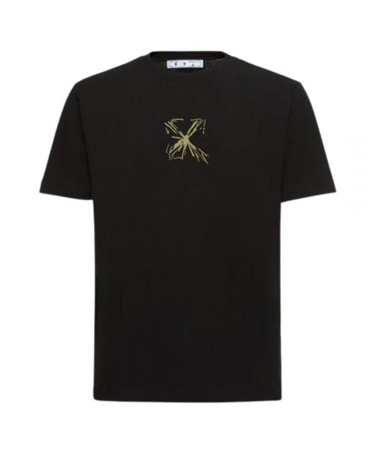 Off-White c/o Virgil Abloh Black Off- Splash Arrow Design T-Shirt for men
