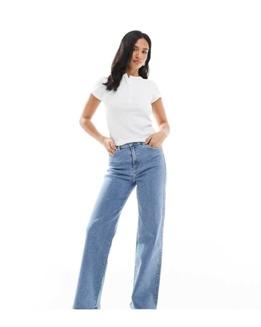Dr. Denim Blue Petite Moxy Straight Leg Jeans