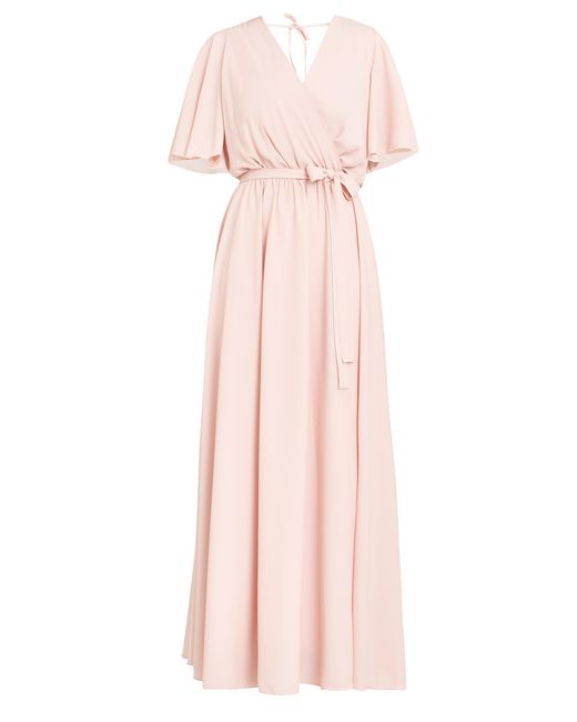 Gina Bacconi Pink Crissy Maxi Dress With Cape Sleeve