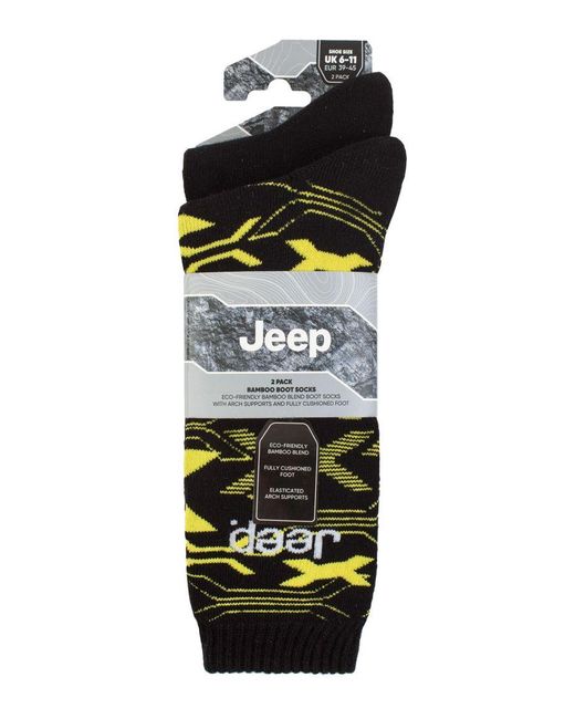 Jeep Black Bamboo Work Boot Socks for men