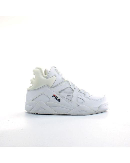 Fila White Cage Mid Trainers Leather