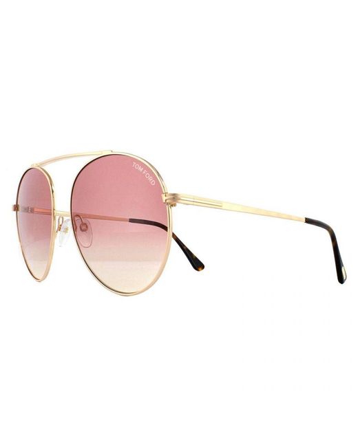 Tom Ford Pink Sunglasses Simone 0571 28Z To Peach Gradient Metal (Archived)