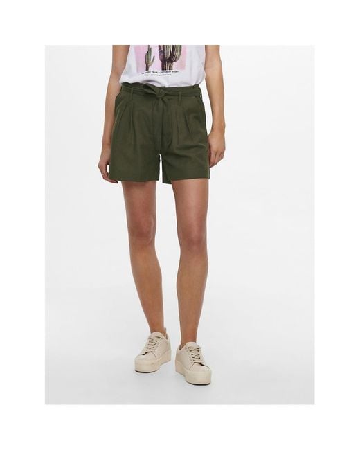 ONLY White Lemon Rib Woven Shorts