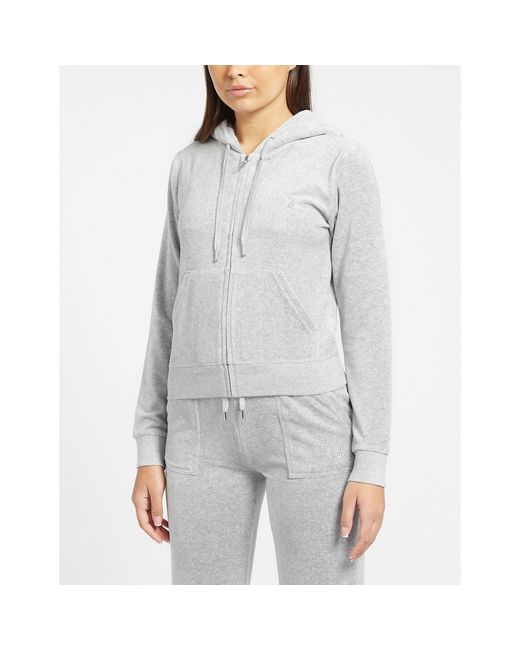 Juicy Couture Gray Velour Full-zip Track Jacket