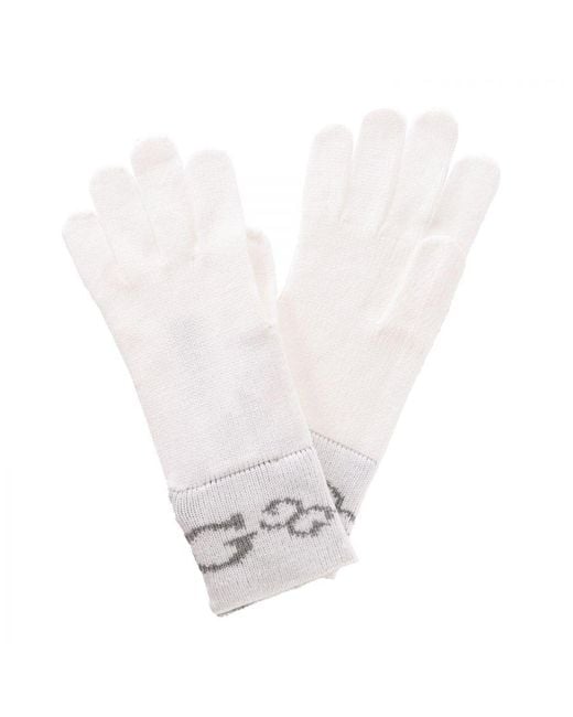 Guess White Awu320Vis02 Knitted Gloves