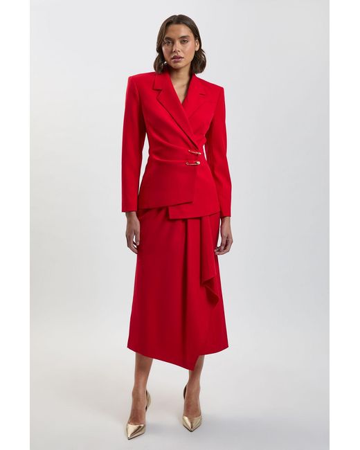 Karen Millen Tailored Wrap Trim Maxi Skirt