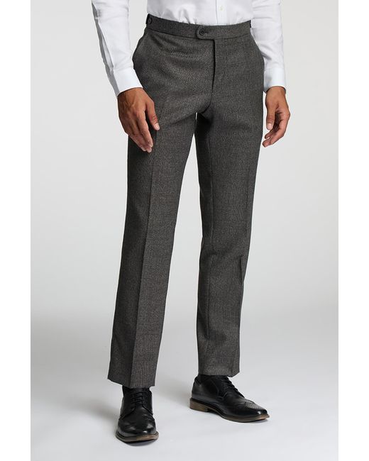 Alexandre Silver Label Gray Of England Tailored Fit Flannel Check Trousers for men