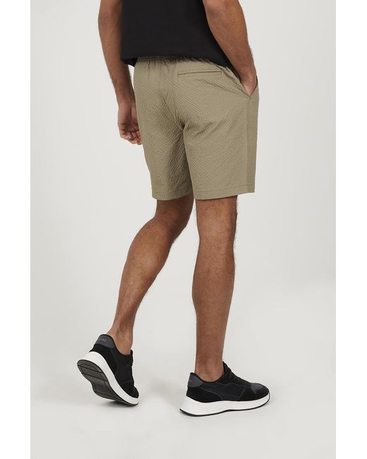 Brave Soul Black Textured Seersucker Drawcord Shorts for men