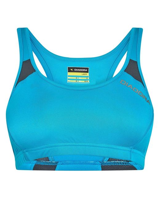 Diadora Blue Scoop Neck Snug Fit Sports Bra