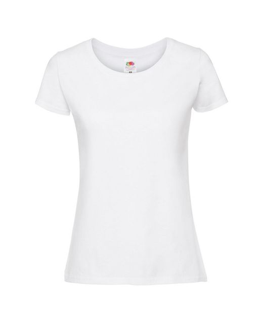 Fruit Of The Loom White Ladies Ringspun Premium T-Shirt (Snow)