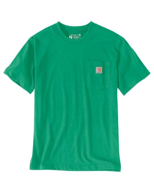 Carhartt Green Work Pocket Short Sleeve Cotton T Shirt Tee for men