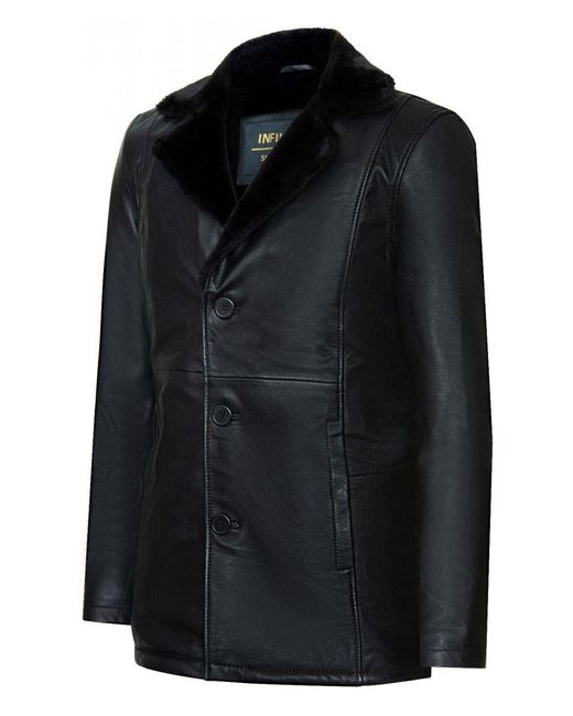 Infinity Leather Black Reefer Blazer Jacket -Pablo for men