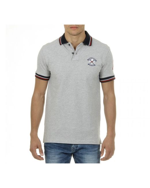 Ufford & Suffolk Polo Club Gray Short Sleeves Notte Cotton for men