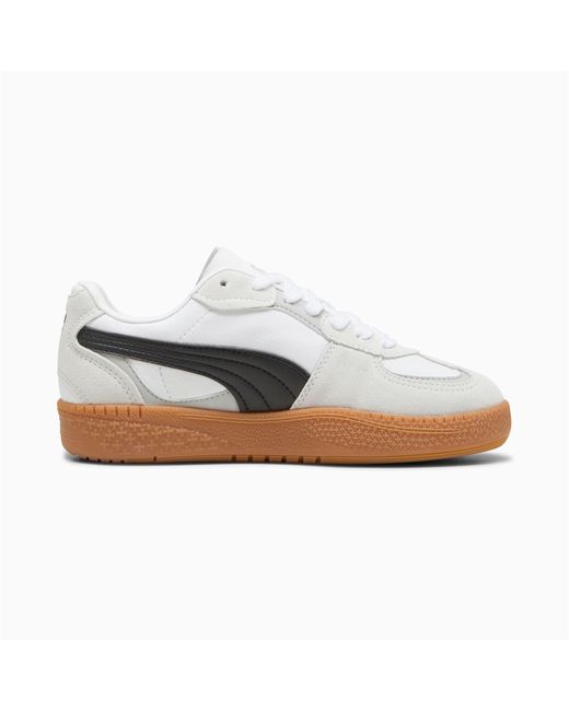 PUMA Palermo Moda Leren Dames Sneakers Grijs/zwart in het White