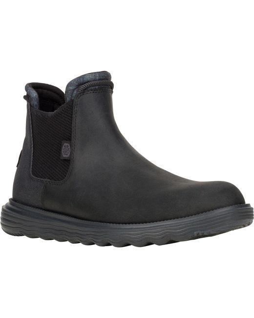 HeyDude Black Branson Classic Polyurethane Boots for men