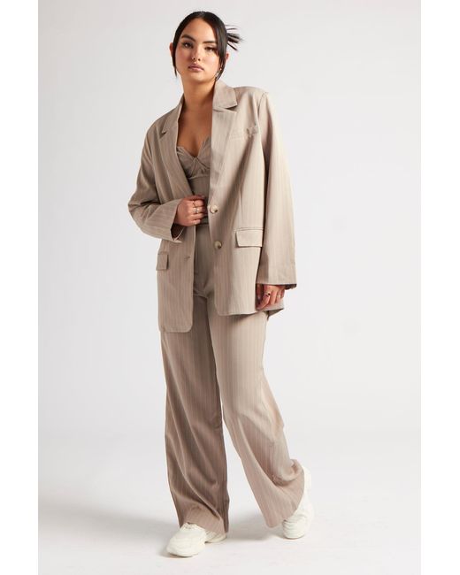 Urban Bliss Natural Striped Blazer