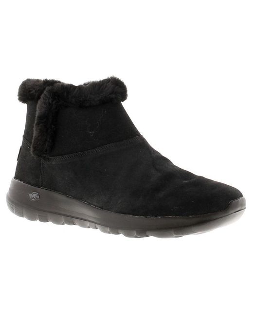 Skechers Black Ankle Boots On The Go Joy Bundle Leather Slip On