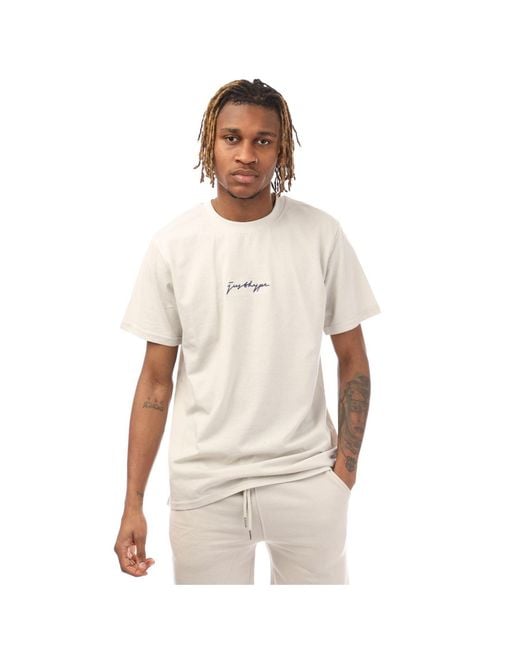 Hype Natural Regular Fit Signature Print T-Shirt for men