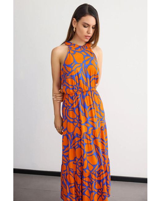 Hiccup White Floral Halter-Neck Maxi Dress