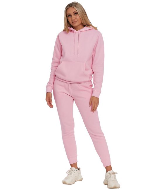 Kruze By Enzo Pink Pullover Hoodie Tracksuit Set