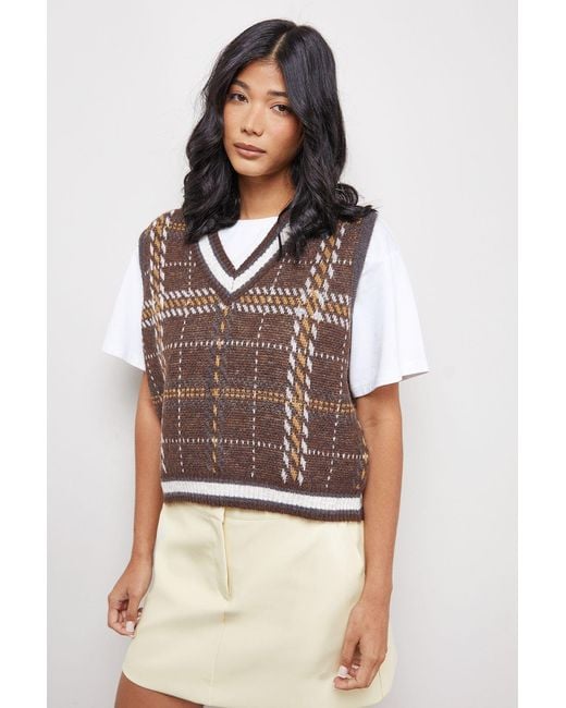 Warehouse Brown Check Mini Tank