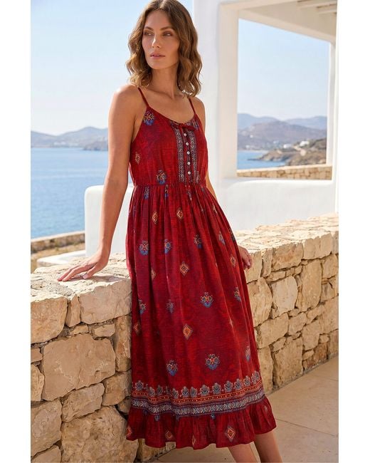 Roman Petite Strappy Tiered Hem Maxi Dress