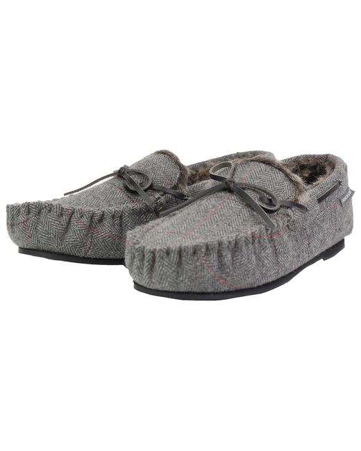 Dunlop Gray Moccasin Slippers With Memory Foam for men