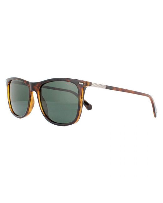 Polaroid Green Rectangle Havana Polarized Sunglasses for men