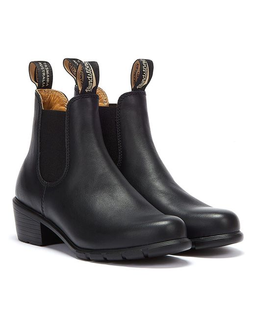 Blundstone Black Chelsea Heel Boots Leather