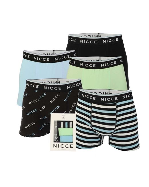 Nicce London Green 5 Pack Boxer Shorts for men