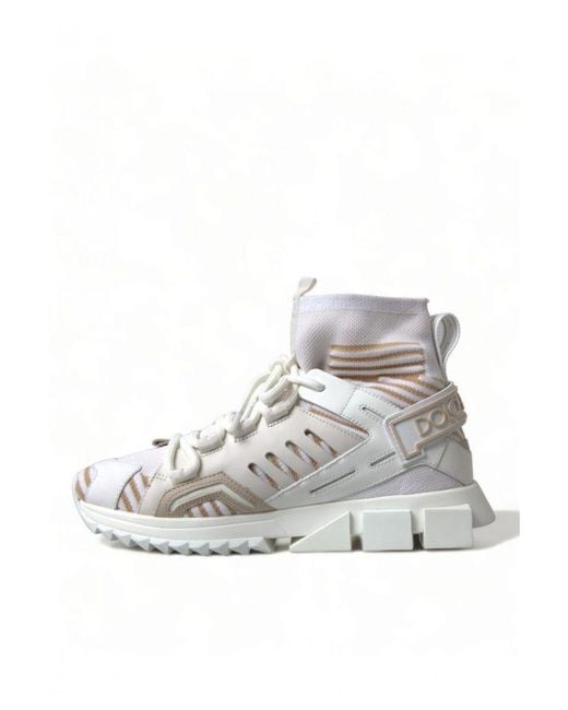 Dolce & Gabbana White Sorrento Socks Sneakers Shoes