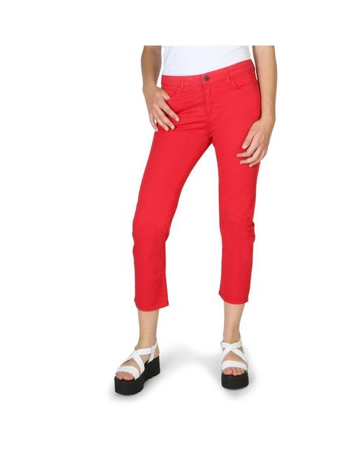 Armani Jeans Red Trousers Cotton