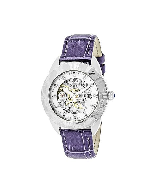 Empress Blue Godiva Automatic Mop Leather-Band Watch