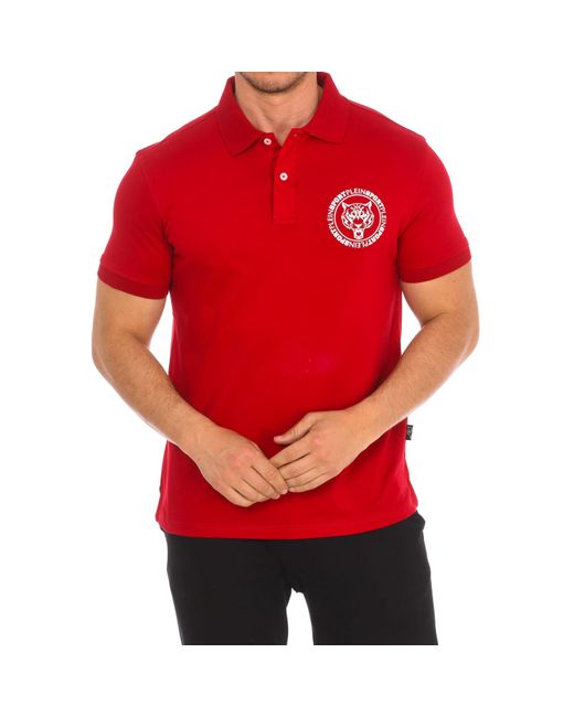 Philipp Plein Red Pips508 Short-Sleeved Polo Shirt for men