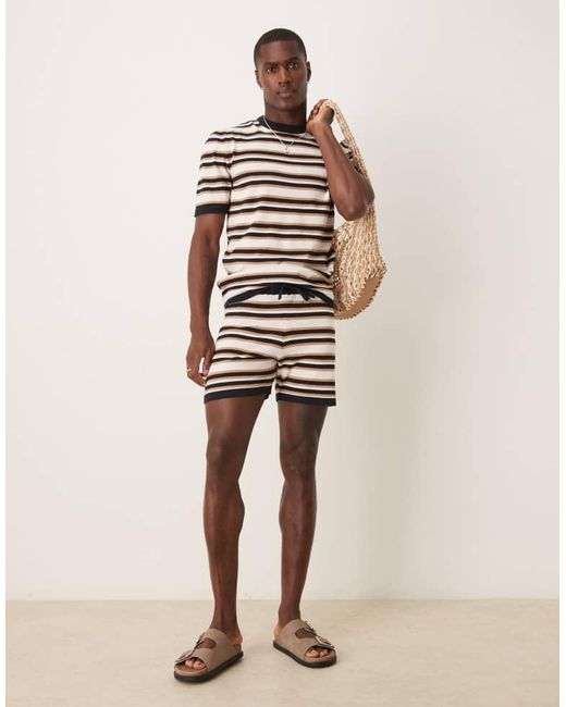 ASOS Multicolor Stripe Knitted T-Shirt Co-Ord for men
