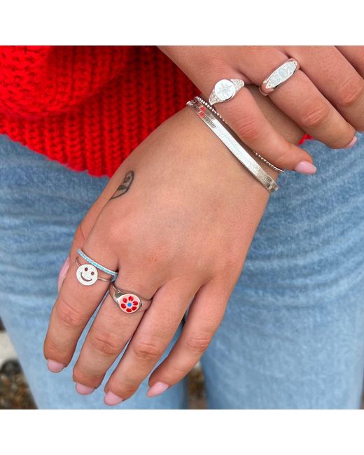 SEOL + GOLD Red Sterling Enamel Signet Ring