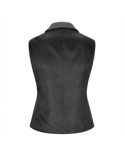 TruClothing Black Tweed 1920S Herringbone Waistcoat