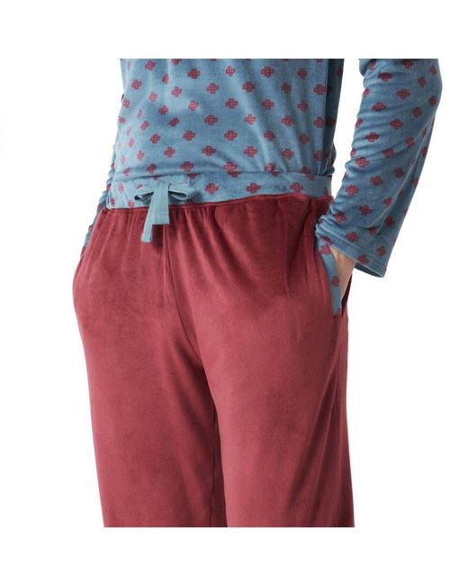 J And J Brothers Blue Long Sleeve Pajamas Jjbdp5401 for men