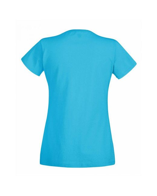 Fruit Of The Loom Blue Ladies/ Lady-Fit Valueweight Short Sleeve T-Shirt (Pack Of 5) (Azure) Cotton
